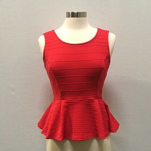 Women's Red Peplum Top